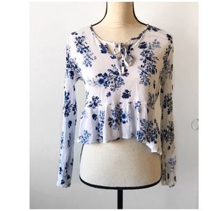 Kendall & Kylie Floral Peplum Top